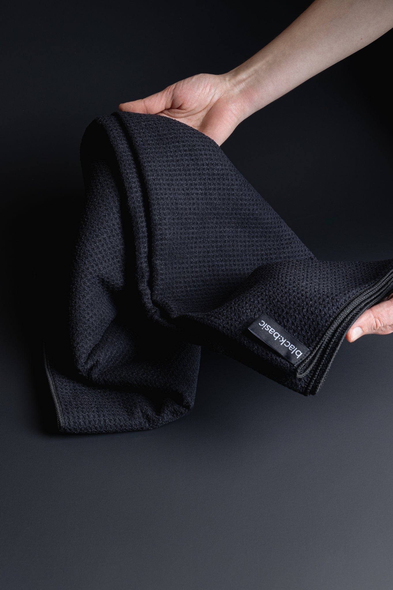 Black Microfibre Hand Towel