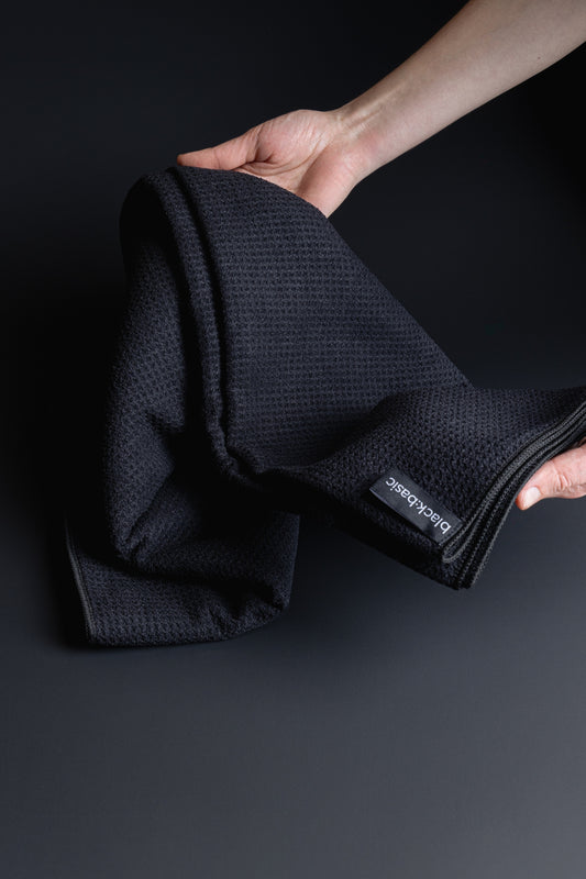 Black Microfibre Hand Towel