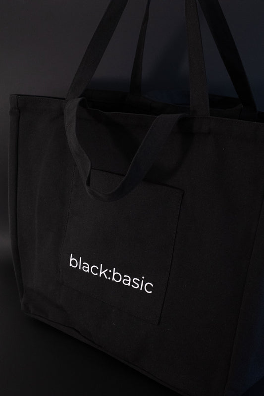 Black Multi-Pocket Tote Bag